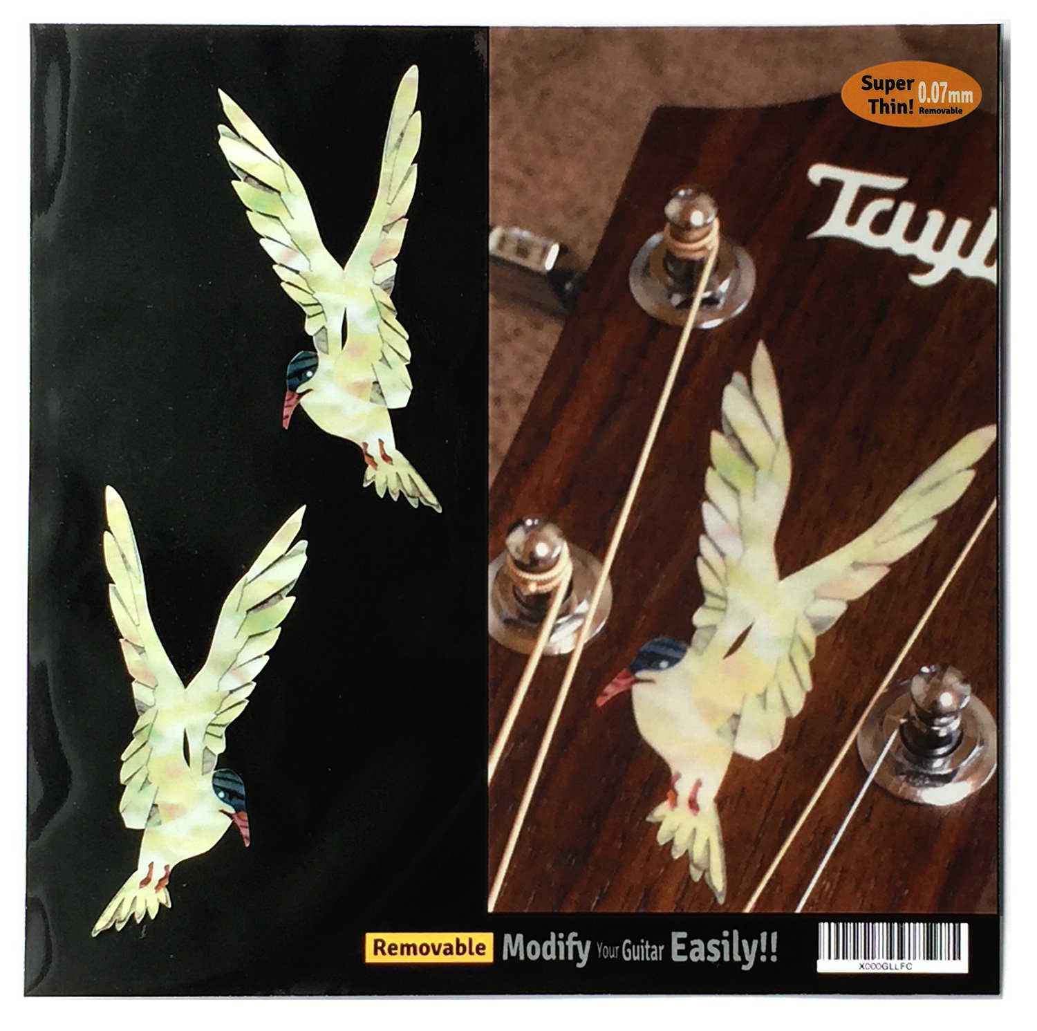 Inlaystickers ,for Guitar Headstock - Sea Swallow (L&R Set)