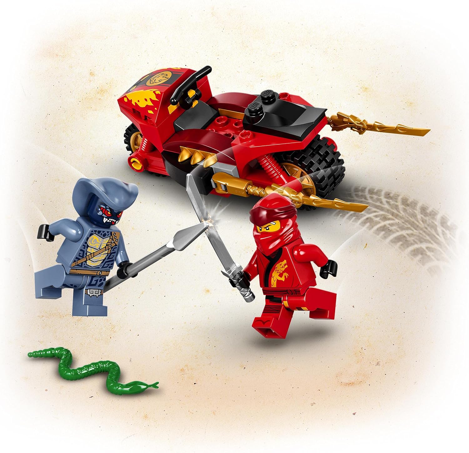 LEGO 71734 NINJAGO Legacy Kai’s Blade Cycle Motorbike Toy, Set including Ninja Kai Minifigure, Sword and Catapult - Image 4