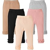 Baby Girl Pants Leggings 5-Pack 0-24 Months Newborn Baby Leggings Toddler Girl Pants 2-3T Bell and Ruffle Bottoms