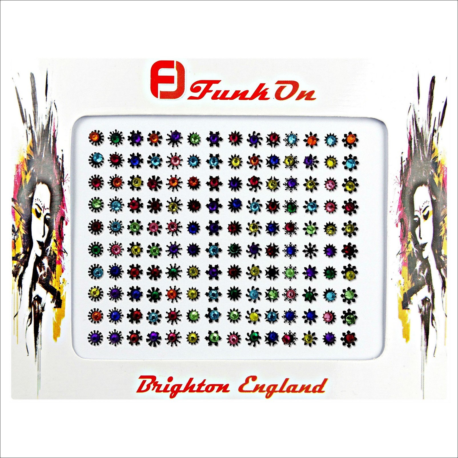 Buy FunkOn® Colourfull Bollywood Bindi Stickers Indian Face Gems for