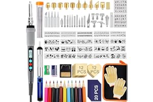 GIIFER Wood Burning kit - 122Pcs Professional Wood Burning Tool with Adjustable Temperature 180~480℃ Wood Burner Tools Set with Pyrography Pen for Embossing Carving Soldering DIY Adults Crafts Beginners