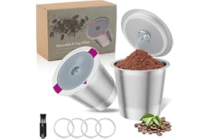 VIBEMENT 2 Pack Reusable K Cup Coffee Pods, Universal Stainless Steel Refillable K Cup Coffee Filters for Keurig 1.0 and 2.0 Coffee Makers