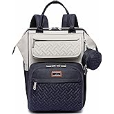 BabbleRoo Diaper Bag Backpack, Multifunction Large Bags with Changing Pad & Stroller Straps Pacifier Case, Unisex Stylish Travel Back Pack Nappy for Moms Dads (Stone Gray Blue)