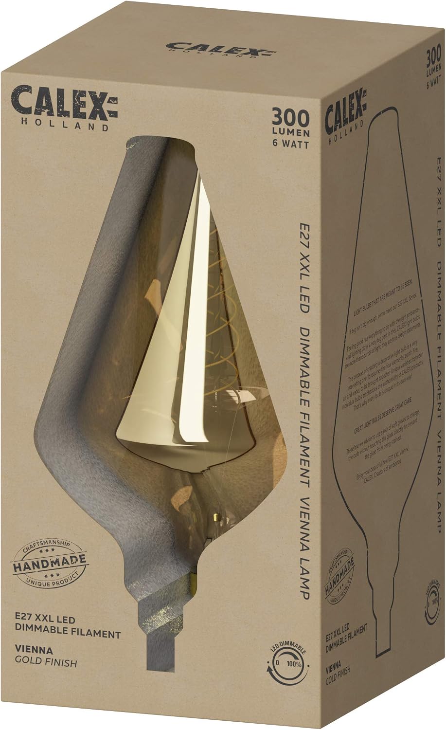 Calex 6W ES E27 Screw Cap XXL Vienna Gold LED lamp - Image 4