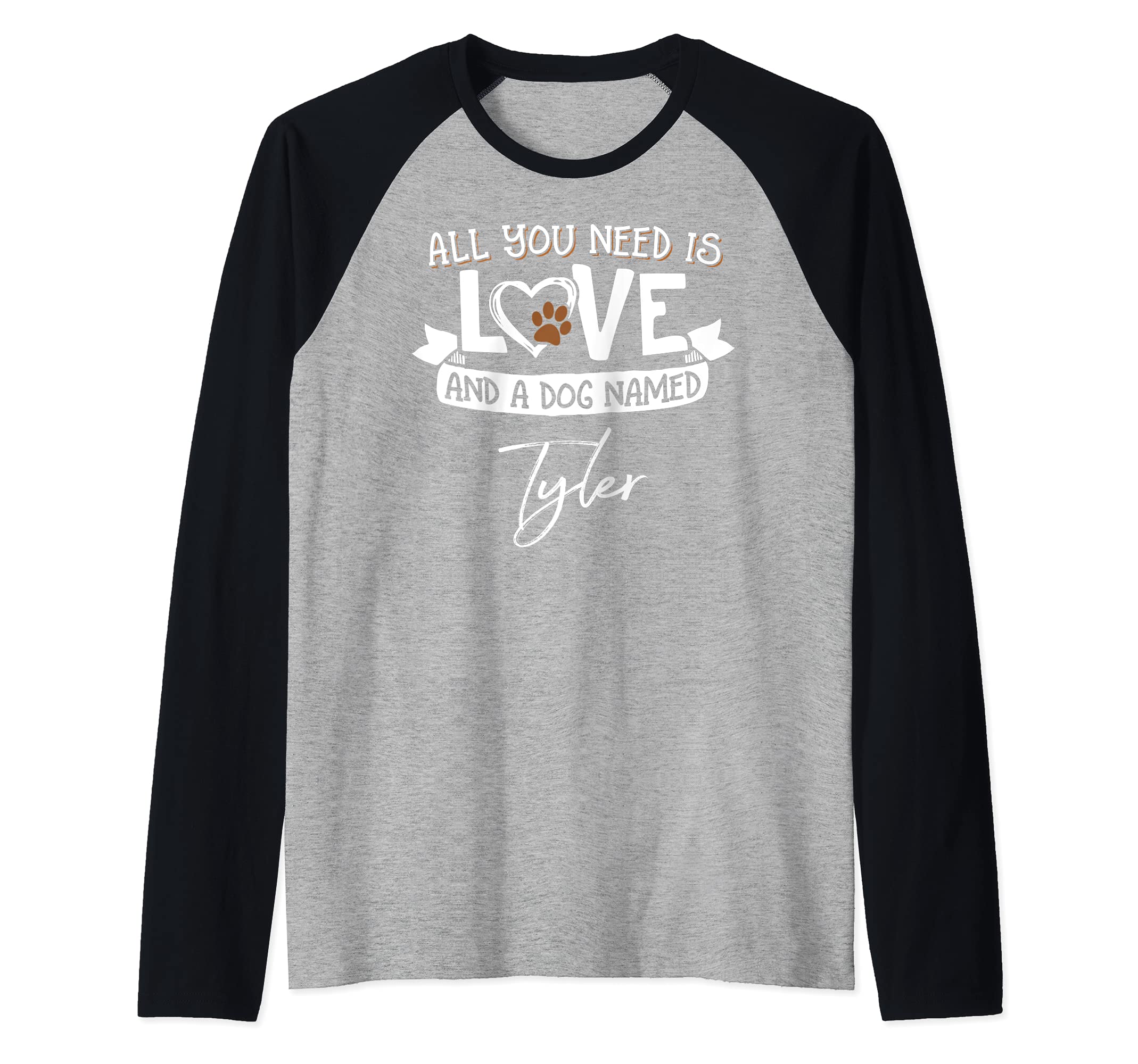 Cute Dog Named Tyler Design for Women and Men Raglan Baseball Tee