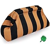 Woven Clutch Purses for Women, Summer Beach Crochet Striped Dumpling Bag Evening Handbag