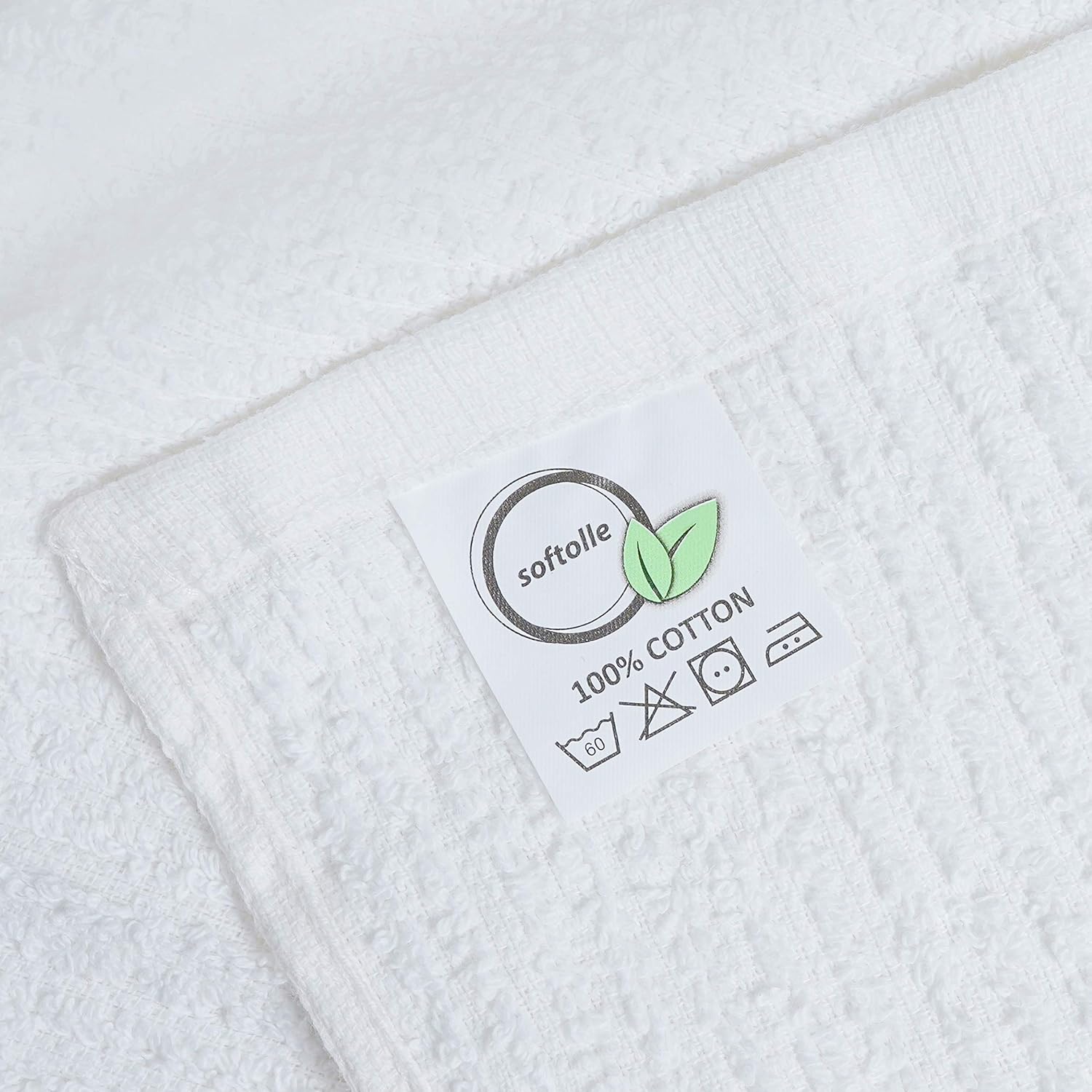 Softolle Kitchen Towels, Pack of 12 Bar Mop Towels -16x19 Inches -100% Cotton White Towels - Super Absorbent Bar Towels, Multi-Purpose for Home, Kitchen and Bar Cleaning (White): Home & Kitchen