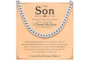 PINKDODO Stainless Steel Mens Cuban Link Chain 20 Inches Promise Necklace for Him Men Christmas Anniversary Valentines Birthday Gift Ideas