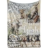 Huglanket Goat Gifts for Goat Lovers, Soft Flannel Blanket Throw, Unique Watercolor Design, Gifts for Girls, Women & Friends, 50 x 65 inches