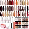 AZUREBEAUTY Dip Powder Nail Kit 20 Colors Glitter Nude Black Grey Fall Winter 31 Pcs Dip Powder Liquid Set with Top/Base Coat Activator for French Nails Art Manicure DIY Salon Women Gift