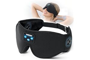 Voerou Sleep Headphones 3D Sleep Mask with Bluetooth, Adjustable Wireless Eye Mask for Sleeping for Women Men, Sleeping Headphone with Ultra-Thin Stereo Speakers Perfect for Sleep Naps