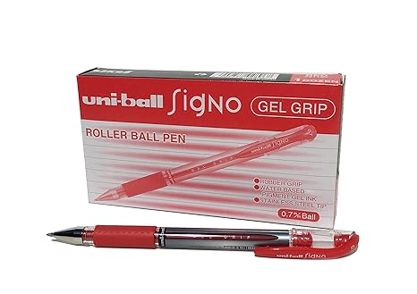 Uni Ball 751107000 Um 151s Signo Gel Pens With Gel Grip Red Gel