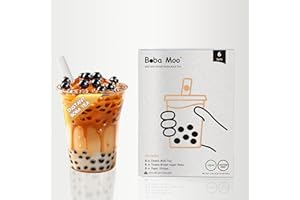 Boba Moo Premium Boba Tea Kit With Classic Milk Tea Flavor - Only 10,000 Kits Yearly, Small Batch Bubble Tea Kit With Exceptional Taste & Chewiness, Vegan, Lactose-Free, 6 Servings
