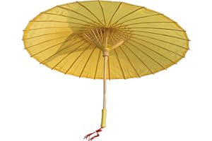 AEAOA Plain Bamboo Cloth Parasol Umbrella Great for Wedding Party Favor (Yellow)