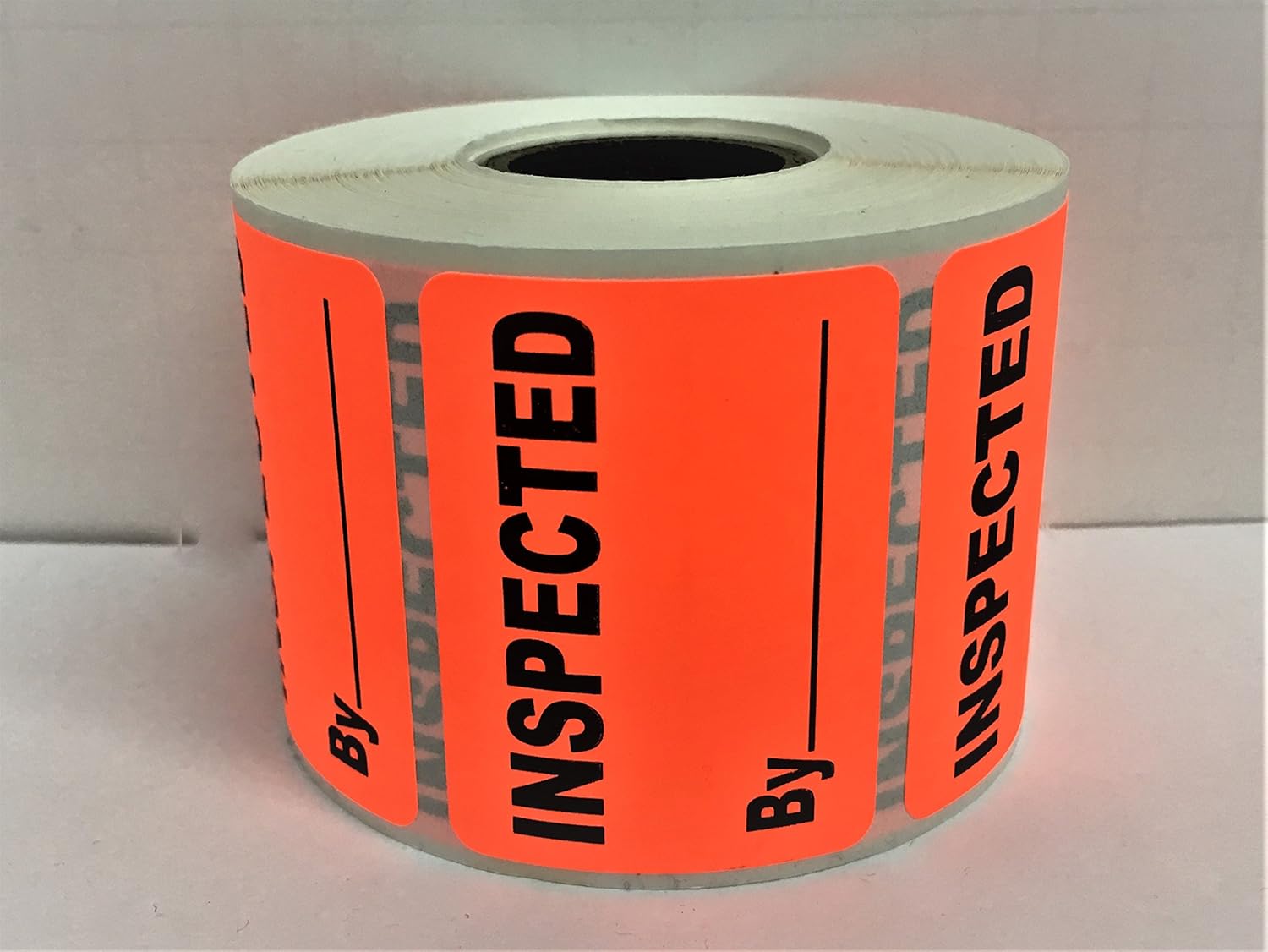 500 Labels 2x1.5 Bright Red Inspected by Special Handling