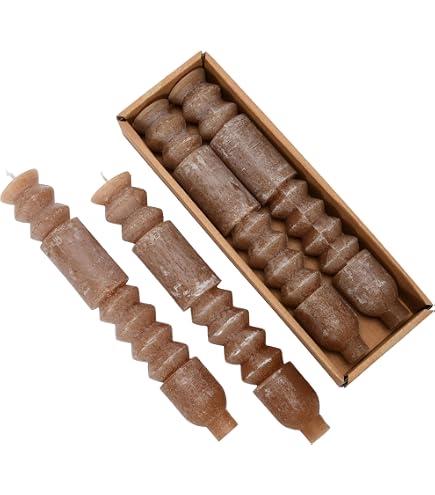 Creative Co-Op Pleated Taper Candles - Set Of 12 Unscented White Candles, 5" Tall - View #3