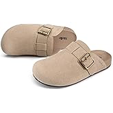 Stelle Suede Clogs for Women Men Potato Shoes with Arch Support Leather Cork Footbed Mules Slip on Home Slippers