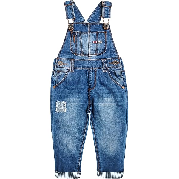 Salopette En Jean Déchiré Pour Enfants - Style Délavé Et Confortable - 5-14 Ans