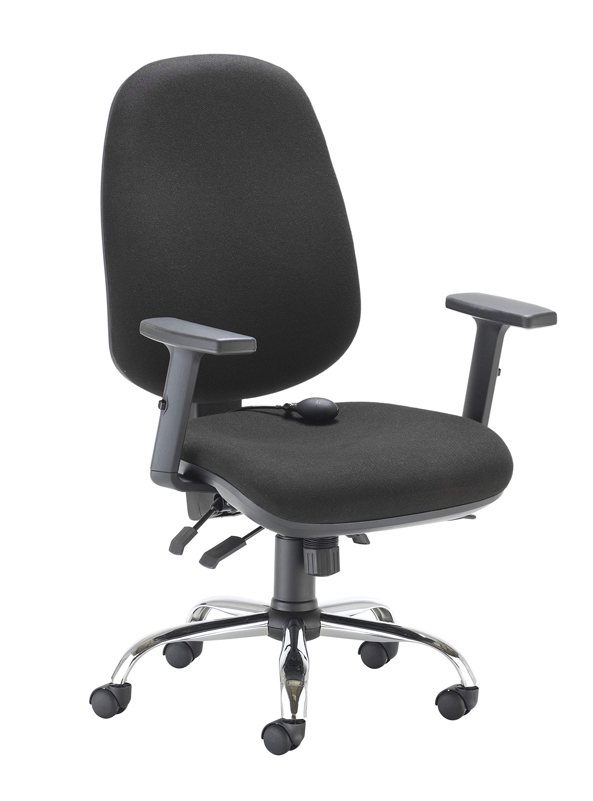 Office Hippo Desk Chair, Ergonomic Office Chair For Home & Office With Adjustable Seat, Back, Arms & Lumbar Pump For Comfort & Support, Computer Chair With Seat Slide - Black