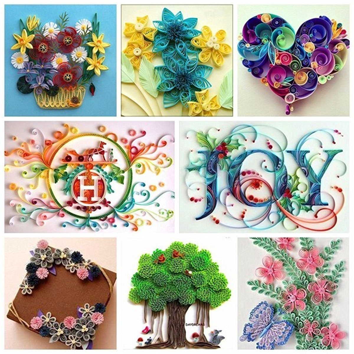 Green Series5mm54cm Qingsun Paper Quilling Strips Set 600 Strips 6