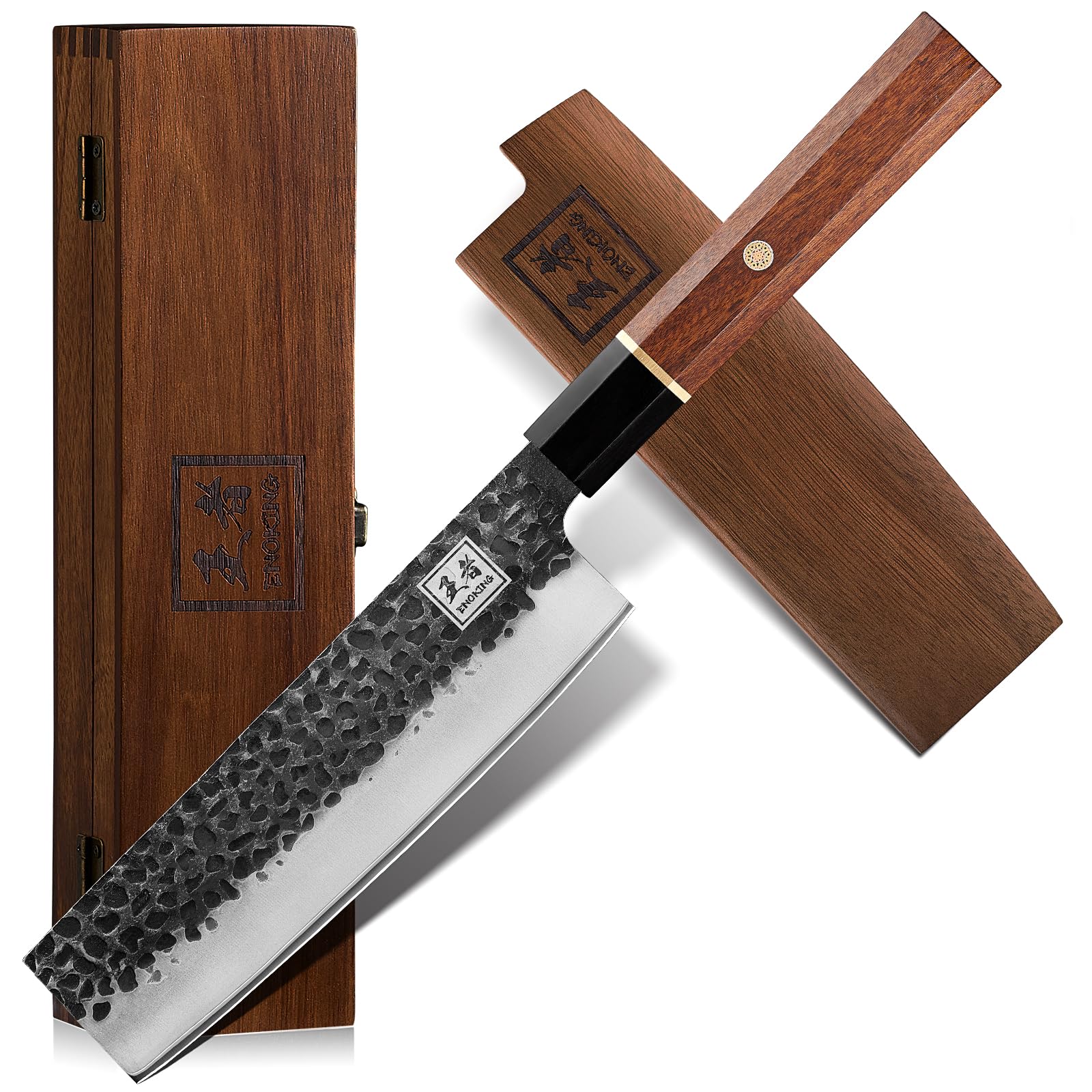 ENOKING Japanese Nakiri Knife, 7 Inch Vegetable