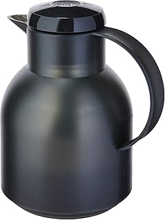 Emsa 504235 Samba Isolierkanne (1 Liter, Quick Press Verschluss, 12h heiß, 24h kalt) schwarz