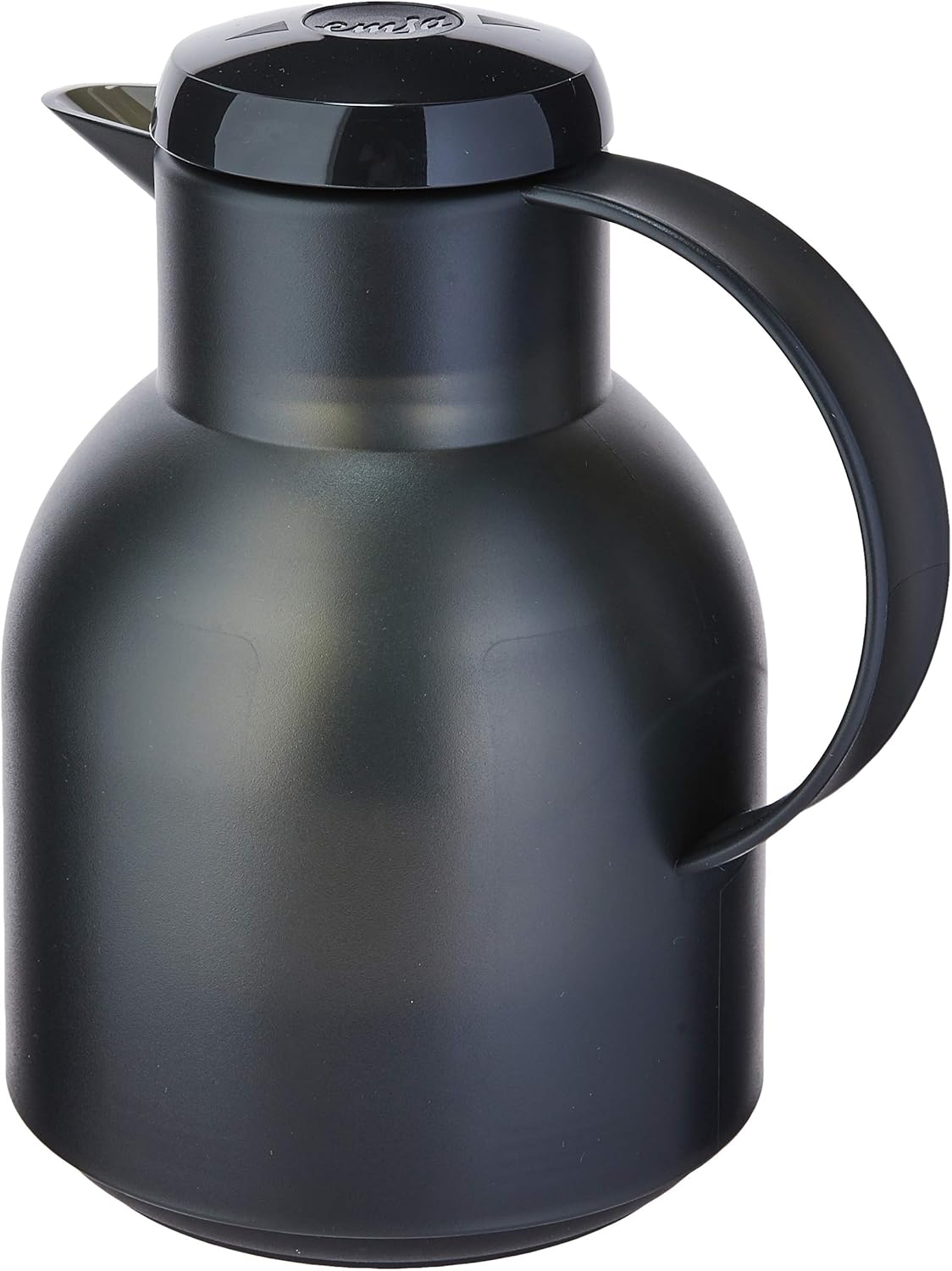 Emsa 504235 Samba Isolierkanne (1 Liter, Quick Press Verschluss, 12h heiß, 24h kalt) schwarz