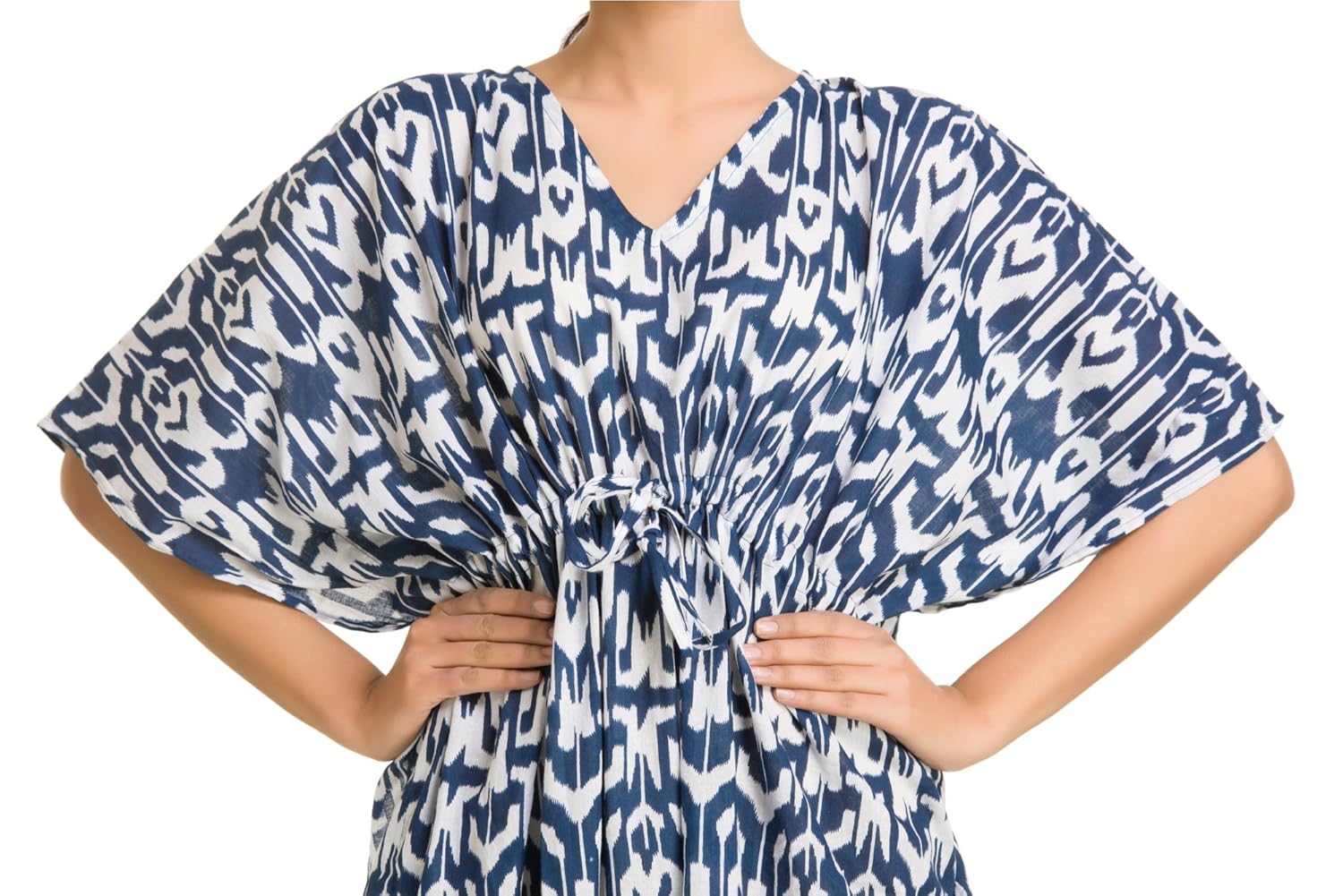 handicraft-palace women's cotton caftan (kl-71, blue, 50)