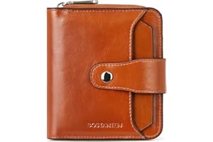 BOSTANTEN Leather Wallets for Women RFID Blocking Zipper Pocket Small Bifold Wallet Card Case