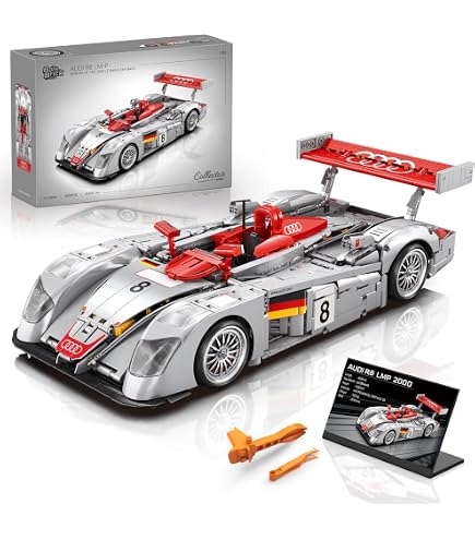 Amazon.com: MORBCOPCS Audi R8 LMP 2000 1:10 Building Car Set, Audi