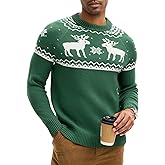 HOTake Men's Pullover Crewneck Sweater, Fair Isle and Christmas Pattern Available