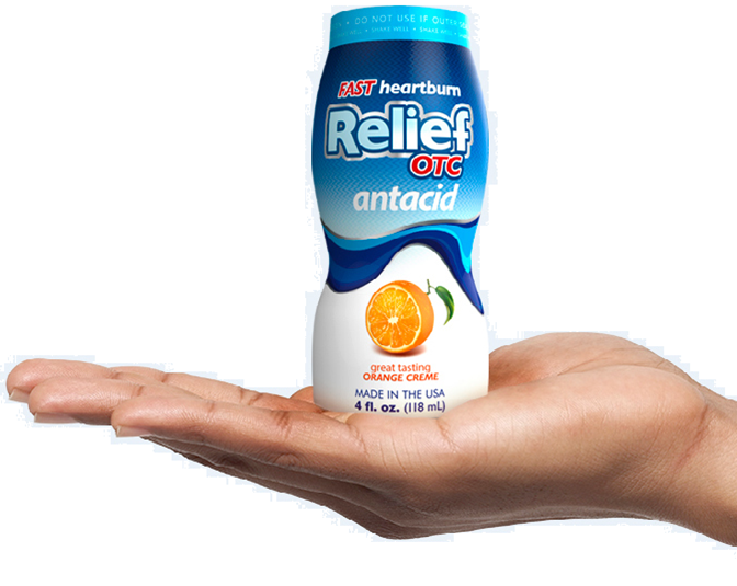 Relief OTC Liquid Antacid, Orange Creme, 4 Ounce (Pack of 6