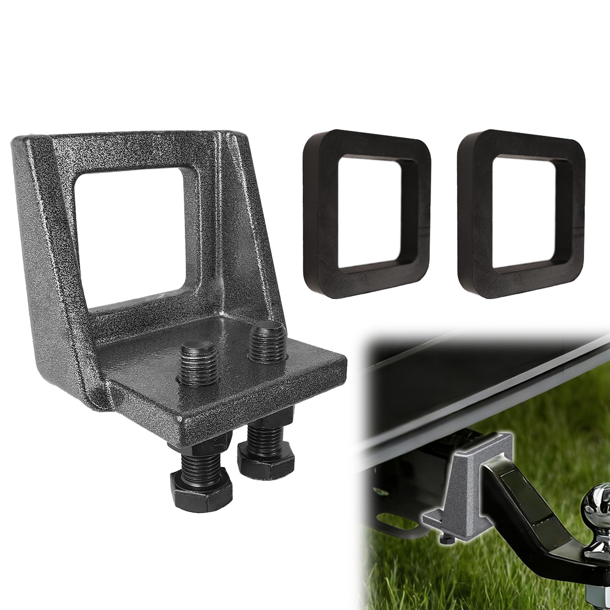 Photo 1 of ZNZMAIO Anti Rattle Hitch Clamp fit 2 in Trailer Hitch with 2 Silencer Pads Rustproof and Corrosion-Resistant, Reduces Trailer Vibration