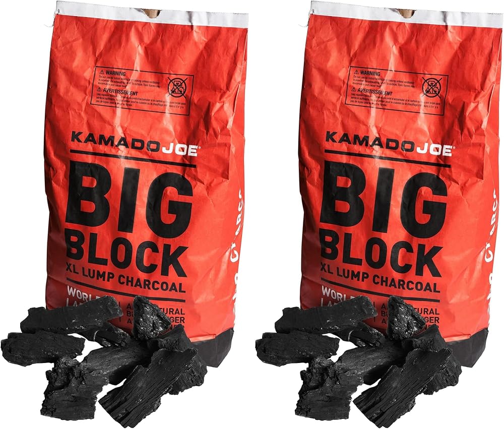 Kamado Joe KJ-CHAR Natural Lump Charcoal 9.07kg Pack of 2 XL Black