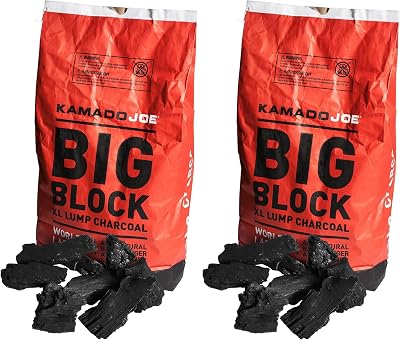 Kamado Joe KJ-CHAR Natural Lump Charcoal 9.07kg Pack of 2 XL Black
