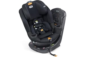 Chicco Fit360 ClearTex Rotating Convertible Car Seat with 360 Degree Rotation for Rear-Facing and Forward-Facing, LeverLock Self-Tensioning Lock System | Obsidian/Black