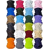 Suhine 24 Pcs Winter Fleece Neck Warmer Adjustable Gaiter Windproof Balaclava Scarf Wrap Winter Face Covering for Men Women