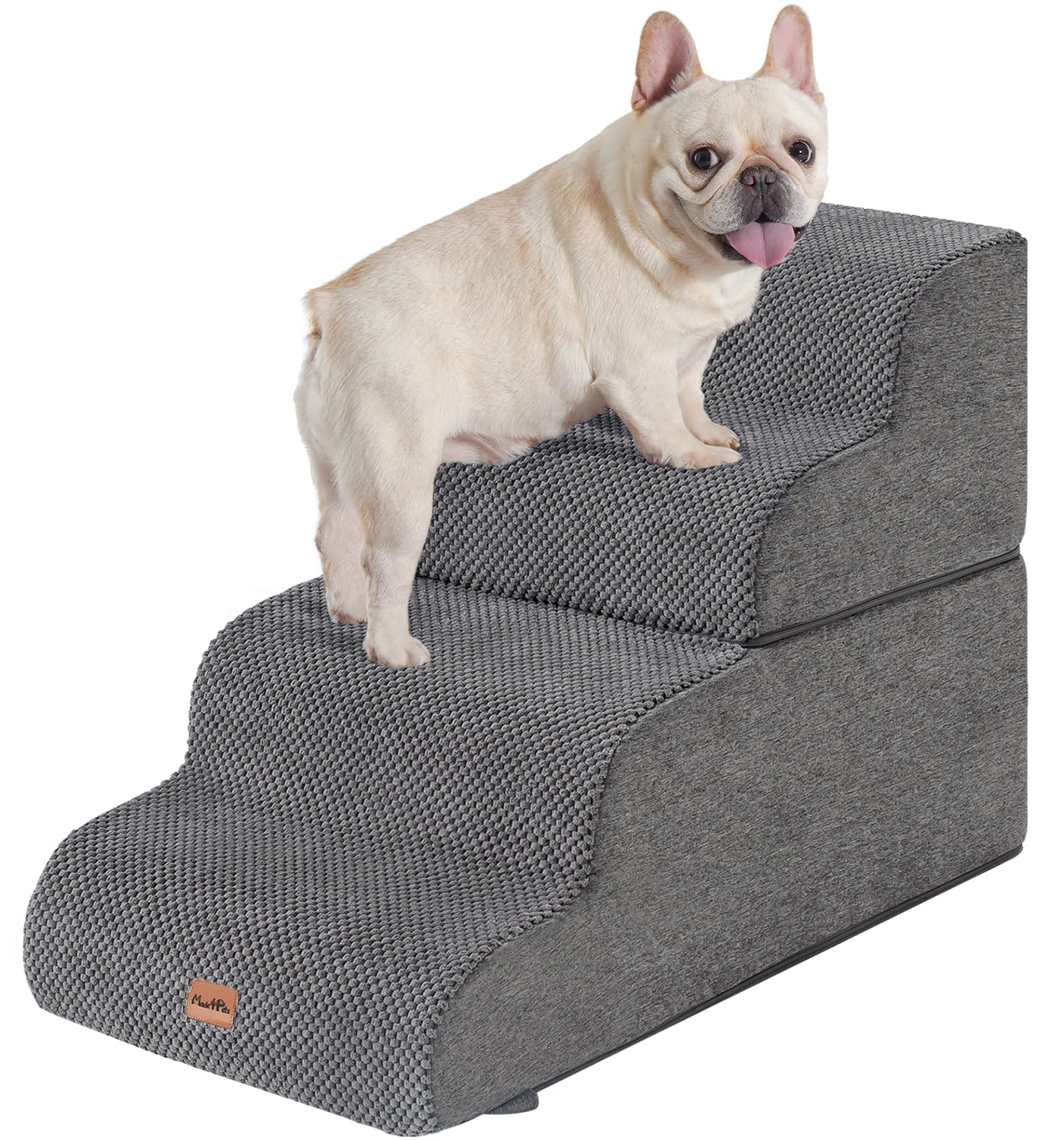Photo 1 of Made4Pets Dog Stairs Ramp for Bed, 4-Step Dog Steps for High Bed Couch Sofa Climbing, 35D Foam Pet Steps for Small Dogs and Cats, Non-Slip Bottom Pet Stairs, Grey