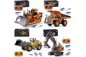 GENERIC Mudsterz - Mudsterz Trucks, Mudsterz Excavator, 2.4GHz RC Construction Vehicle with Cool Lights and Real Sounds, Realistic Engineering Design, Metal Parts, Little Builders, Big Action (A1+B1+C1+D1)