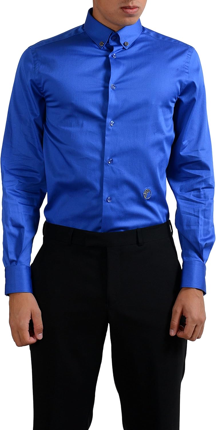 versace blue dress shirt