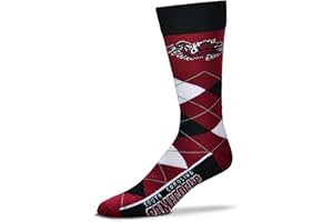 For Bare Feet Men's NHL Argyle Lineup Crew Dress Socks-1 Size Fits Most