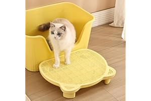 BELEEWILWON Litter Box Step,Cat Ramp with Filter Function,Elevated for Old and Kitten,2 Heights Suitable for Various Litter Boxes (Cream)