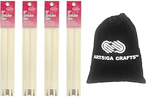 FRANK A. EDMUNDS CO. Frank A. Edmunds Regular Canvas Stretcher Bars 10 Inches x 3/4 Inch 4-Pack with Small Project Bag