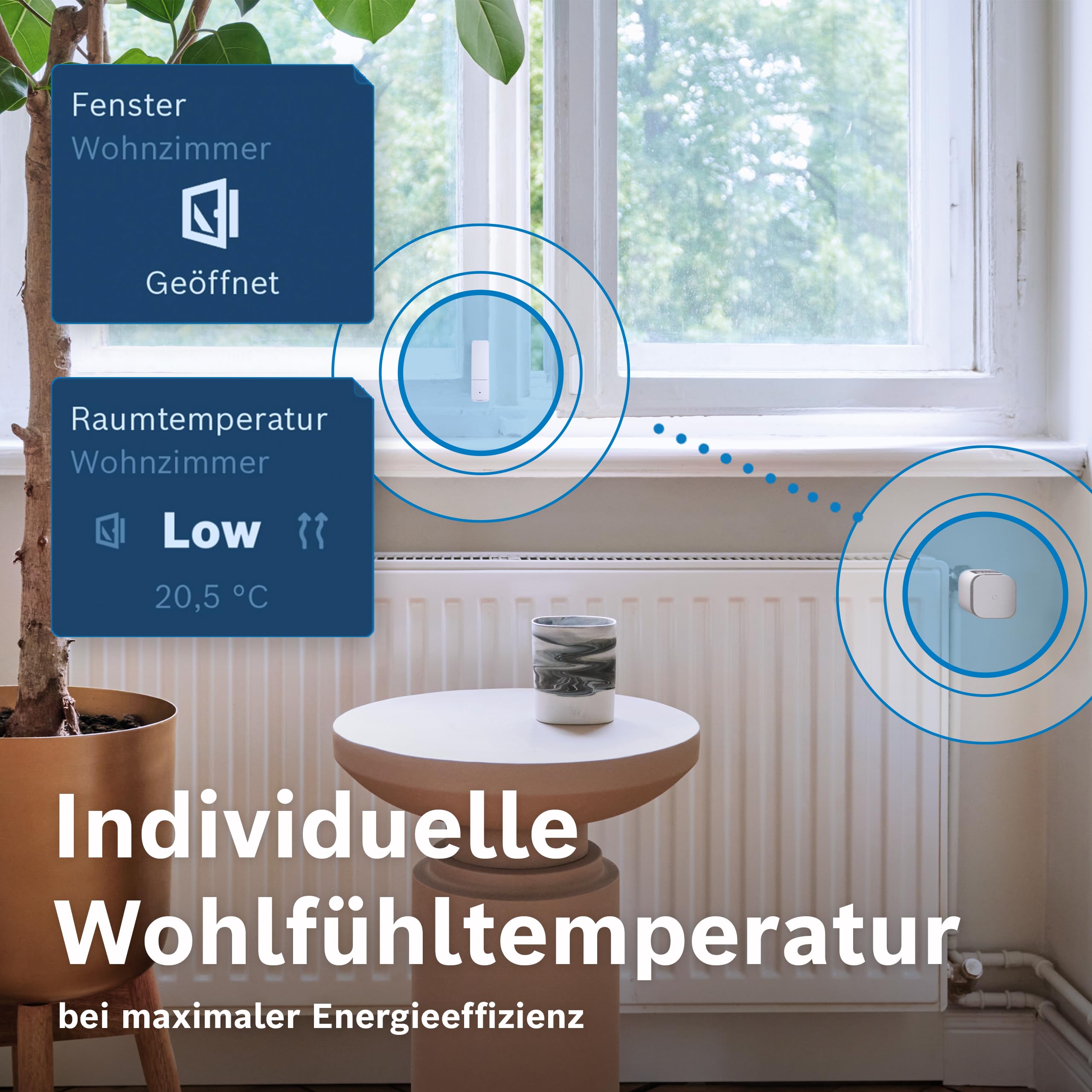 Bosch Smart Home Heizkörperthermostat II [+M], smartes Thermostat, Flexible Nutzung im Bosch Smart Home System oder in herstellerübergreifend in Matter, anthrazit Systemen 3