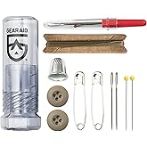 GEAR AID Sewing Kit with Heavy-Duty Needles and Thread for Outdoor Gear Repairs, 19-piece