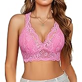 Avidlove Lace Bralettes for Women Wireless Unpadded Bras Racerback Cami Tops Basic Sexy Strappy Everyday Lingerie