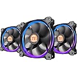 Thermaltake Riing 12 RGB LED 120mm Adjustable Color Case Radiator Fan - Triple Pack CL-F042-PL12SW-B
