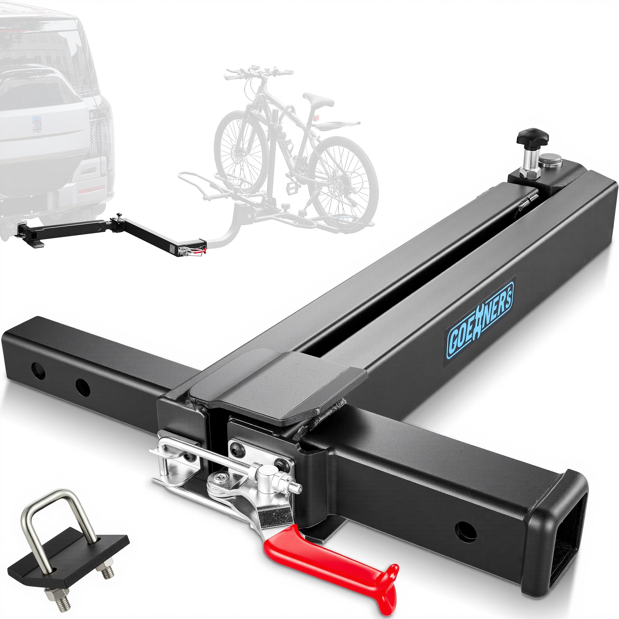 Photo 1 of ???? ???????? Swing Away Hitch Adapter for 2” Hitch, 0-180 Degree Swing Arm, 250lb Load Capacity, Hitch Mounted Bike Racks Extension Accessory for Cars, Trucks, SUVs (Style 1)