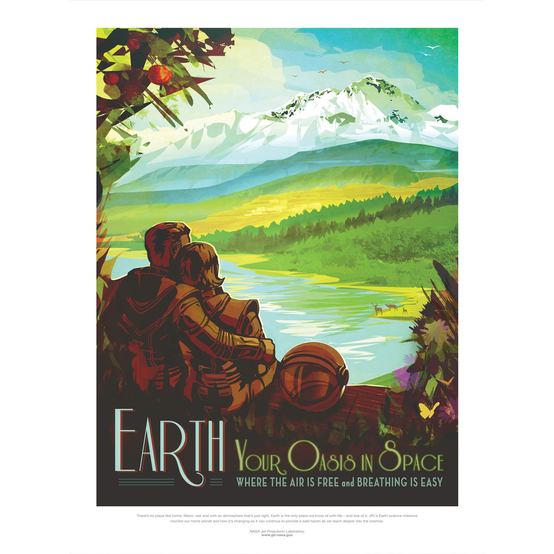 Earth Space Oasis NASA Space Tours Travel Large Wall Art Poster Print Thick Paper 18X24 Inch