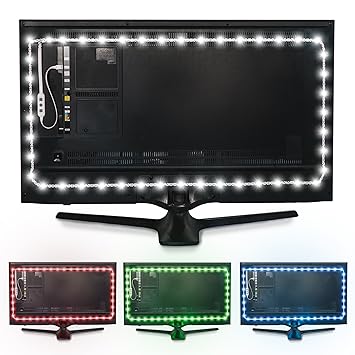 Luminoodle USB LED Hintergrund-Beleuchtung für TV in Farbe, 15 Farben, RGB LED-Bias Beleuchtung für HDTV-, TV-Bildschirm und 